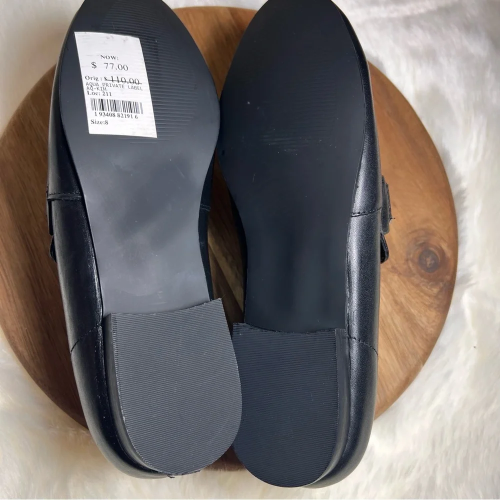 Aqua Kim Leather Loafer Size 8 NWT